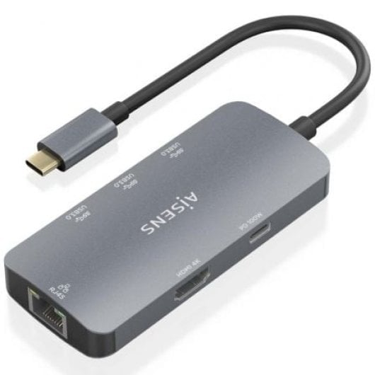 ASUC-6P019-GR Station d'accueil USB-C 6 en 1 AISENS PC
