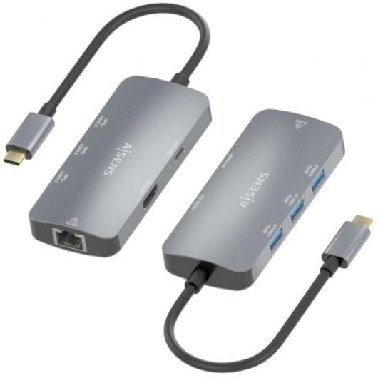 ASUC-6P019-GR Station d'accueil USB-C 6 en 1 AISENS PC
