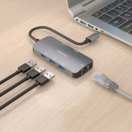 ASUC-6P019-GR Station d'accueil USB-C 6 en 1 AISENS PC