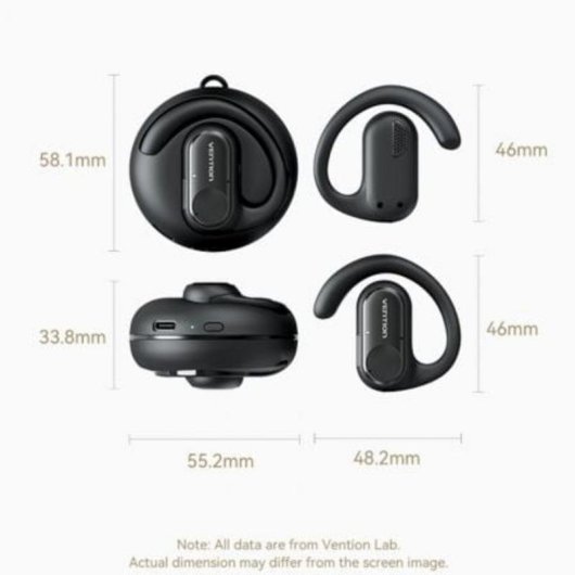 Auriculares Vention OpenBeat O11 Bluetooth Open Ear Desportivos Bege com Estojo