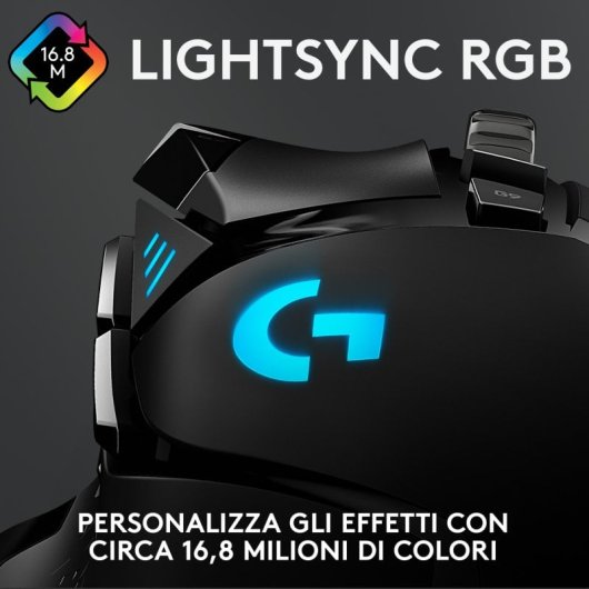 Mouse da gioco Logitech G502 Hero - Sensore Hero avanzato per precisione e reattività - 11 pulsanti programmabili - Comfort ergonomico per sessioni intense - Compatibile con tutti i sistemi operativi
