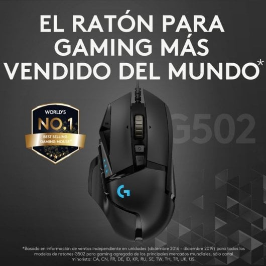 Logitech G502 Hero Ratón Gaming 25600DPI Negro