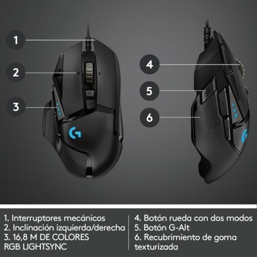 Logitech G502 Hero Ratón Gaming 25600DPI Negro