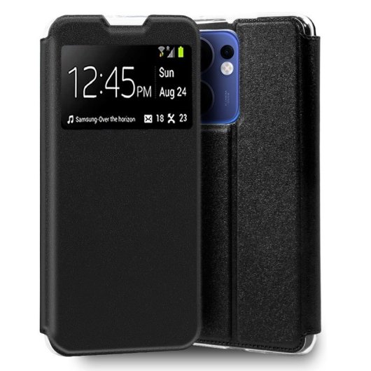 Cool Funda Flip Cover Para Oppo Reno 13 F 5G / 13 FS 5G Liso Negro