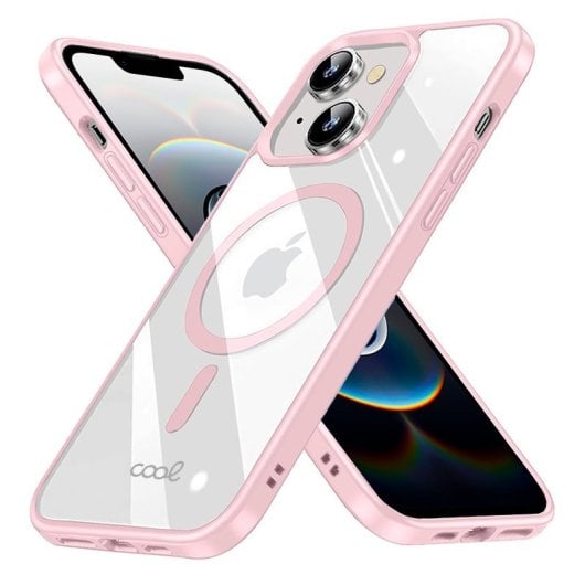 Coque magnétique pour iPhone 16e avec bord rose