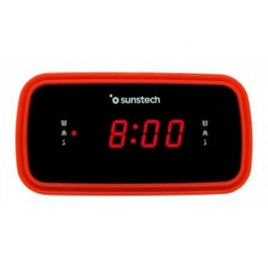 Réveil radio Sunstech FRD60RD écran LED double alarme avec vibreur rouge
