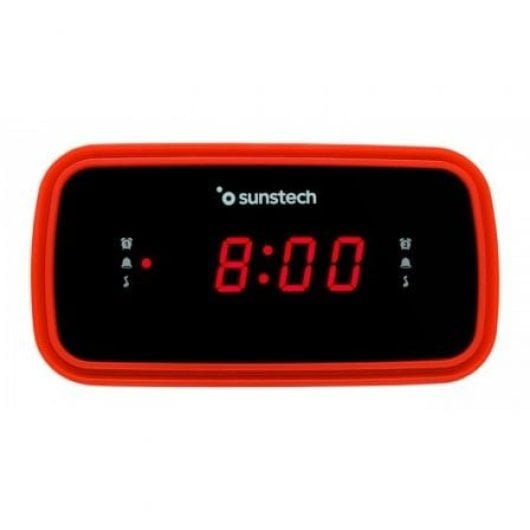Sunstech FRD60RD Despertador Radio FM LED Vibración Alarma Dual Rojo