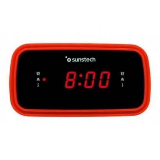 Réveil radio Sunstech FRD60RD écran LED double alarme avec vibreur rouge
