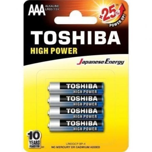 Toshiba LR03GCP BP-4 Pack 4 Pilas AAA Alcalinas 1.5V Alta Potencia