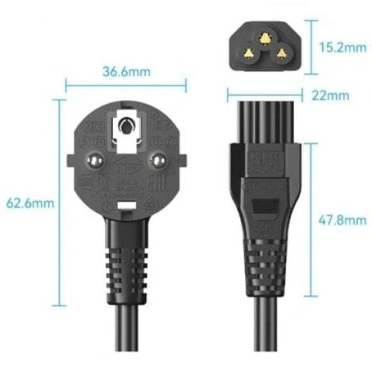 Câble d'alimentation Vention ZCKBAC IEC C5 1,8 m noir