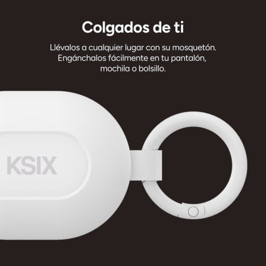 Casque sans fil Ksix Neutron, USB-C, design compact, mousqueton, autonomie 4 h + 16 h, appels, violet