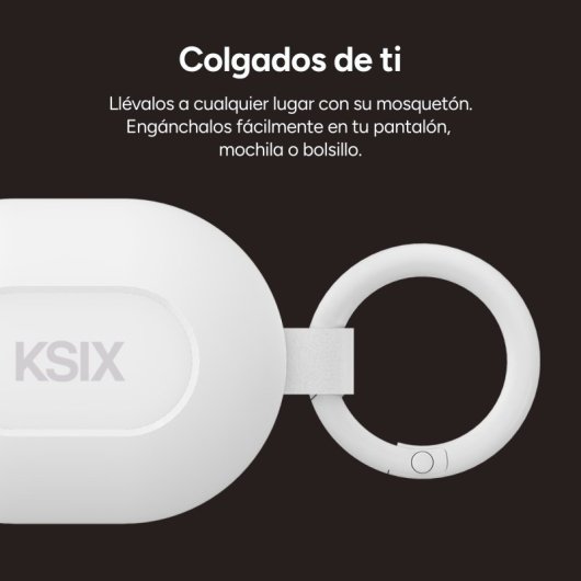 Ksix Neutron Auriculares Inalámbricos, Usb-c, Diseño Compacto, Mosquetón, 4h+16h Auto., Llamadas, Verde