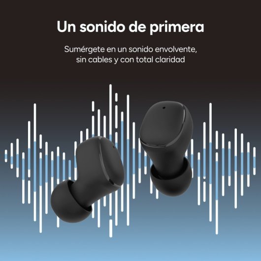 Ksix Neutron Auriculares Inalámbricos, Usb-c, Diseño Compacto, Mosquetón, 4h+16h Auto., Llamadas, Verde