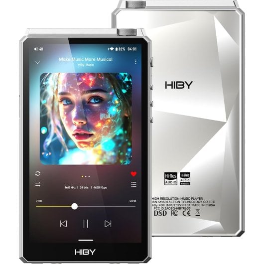 Lecteur DAC HiBy R6III 4 CS43198 4 Go 64 Go Android 12 Classe A/AB Bluetooth 5 Wi-Fi 2 To