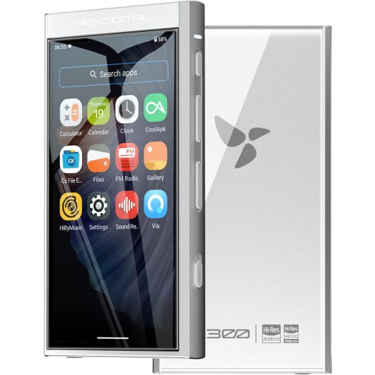 Lecteur HiBy M300 Android 13 Snapdragon 665 Bluetooth 128 Go + 2 To Argent