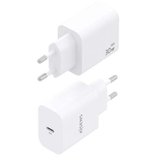 AISENS A110-0940 Cargador de Pared GaN 33W USB-C AI Inteligente Blanco
