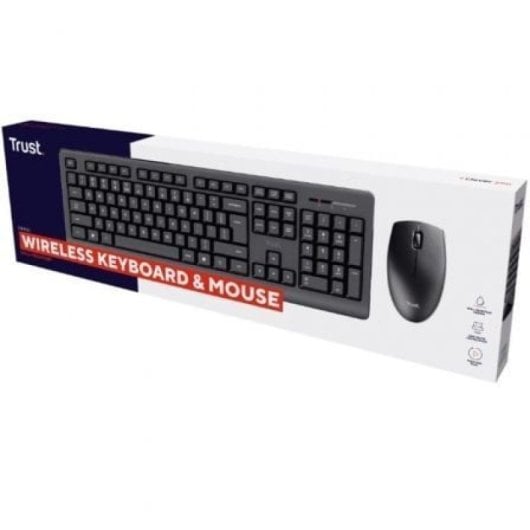 Trust Primo Wireless Deskset Pack Kabellose Tastatur und Maus Schwarz