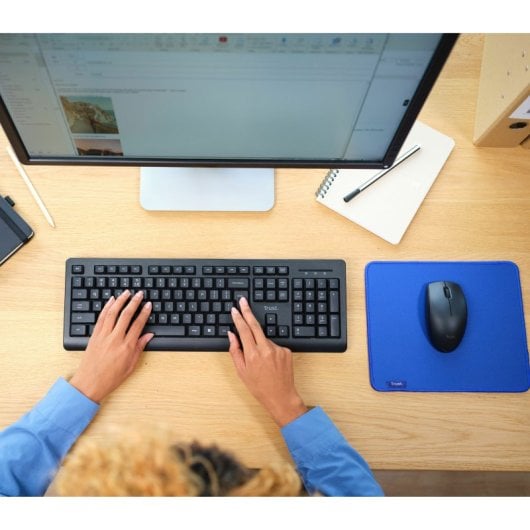 Trust Primo Wireless Deskset Pack Kabellose Tastatur und Maus Schwarz