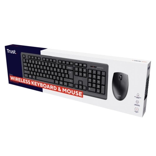 Trust Primo Wireless Deskset Pack Kabellose Tastatur und Maus Schwarz