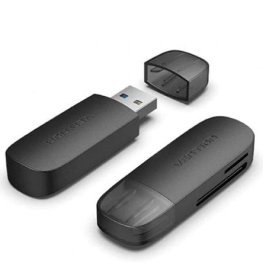 Vention CLEB0 Lector de Tarjetas Externo USB 2.0 Negro SD/TF 480Mbps