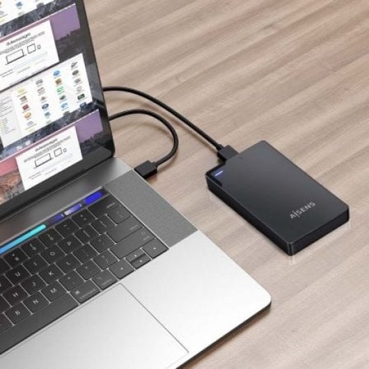 Boîtier externe AISENS ASE-2520B 2,5″ SATA USB 3.1 sans outil Noir