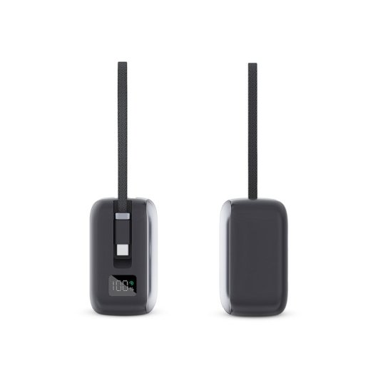 Ksix 30.000 Mah Power Bank, Carga Rápida 65w Pd, Carga Portátiles, Cable Integrado Usb-c, Pantalla Led, Negro