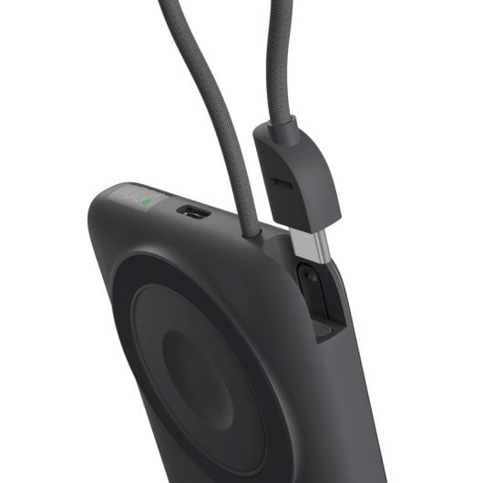 Ksix Carregador de 10.000 mAh, carregamento rápido PD de 22,5 W, compatível com MagSafe® e Apple Watch®, suporte integrado, preto