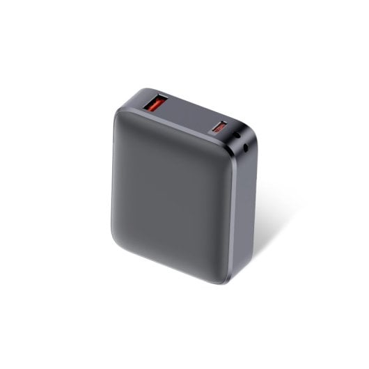 Power Bank Ksix da 10.000 mAh, ricarica rapida PD da 22,5 W, ricarica simultanea, cavo convertibile USB-C + passante, display LED, nero
