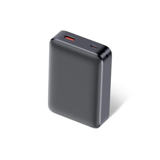 Carregador portátil Ksix de 20.000 mAh, carregamento rápido PD de 22,5 W, carregamento simultâneo, cabo USB-C convertível + pega, ecrã LED, preto