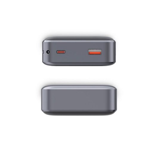 Carregador portátil Ksix de 20.000 mAh, carregamento rápido PD de 22,5 W, carregamento simultâneo, cabo USB-C convertível + pega, ecrã LED, preto