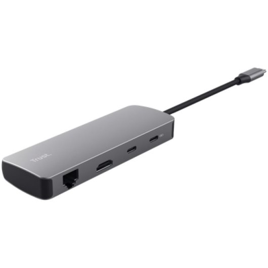 TRUST Dalyx Adaptador Multipuerto 8 en 1 Gris