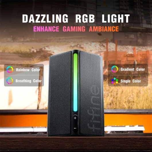 Fifine AmpliGame A20 Altavoces Gaming 2.0 RGB 4W Negros