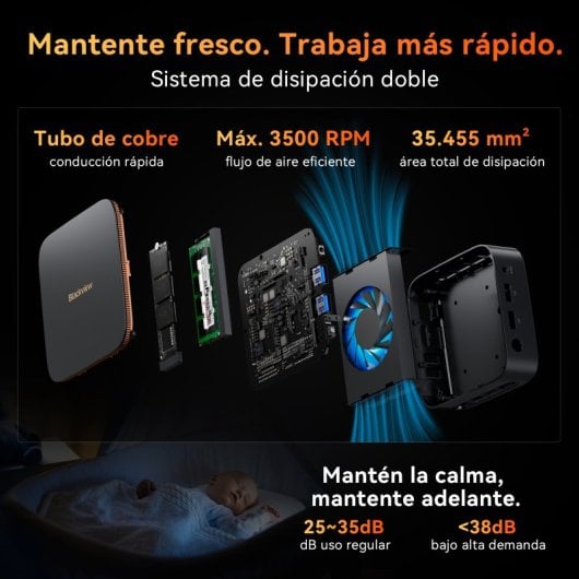 Blackview MP20 Mini PC Intel N150/8GB/256GB SSD/Windows 11 Pro Preto