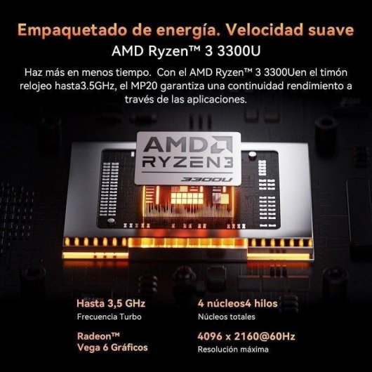 Mini PC Blackview MP20 AMD Ryzen 3 3300U 8GB 256GB SSD Radeon Vega 6 Windows 11 Pro Schwarz