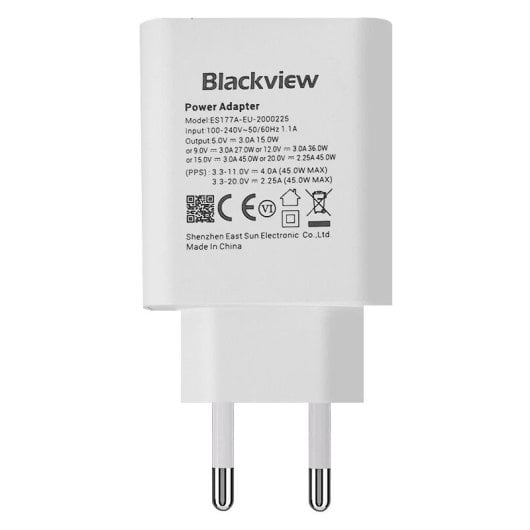 Carregador Blackview USB-C 45W Carregamento rápido 3.0 Branco