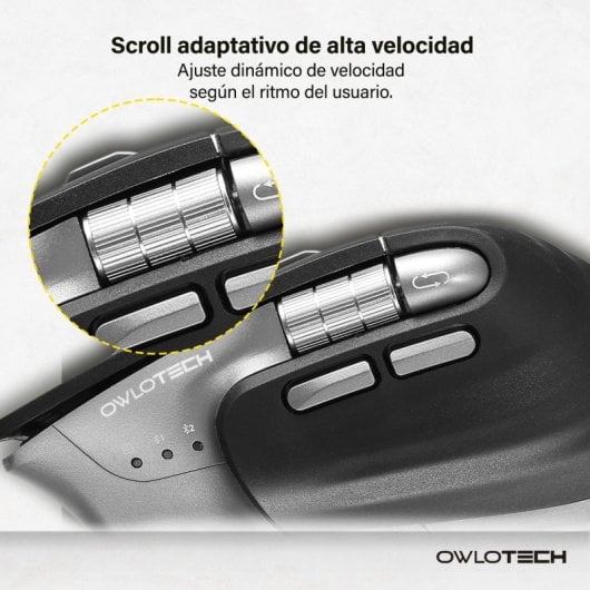 Mouse wireless Owlotech MS900 con rotellina laterale 4800 dpi nero