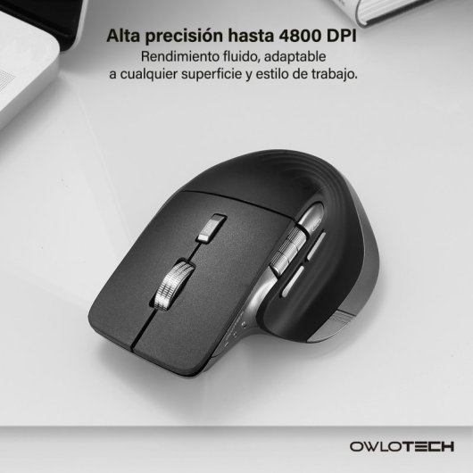 Mouse wireless Owlotech MS900 con rotellina laterale 4800 dpi nero
