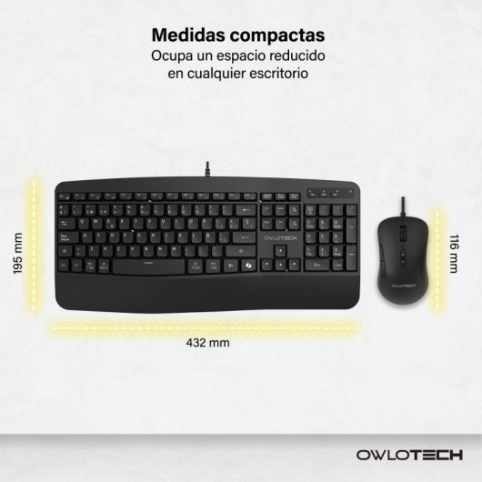 Owlotech MK500 Combo Teclado y Ratón Negro