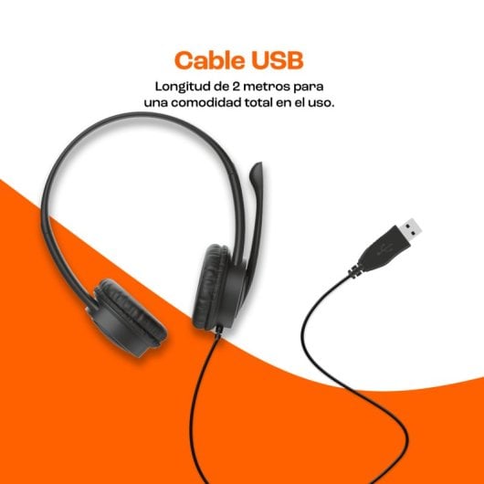 PcCom Essential Auriculares de Oficina con Micrófono Negros