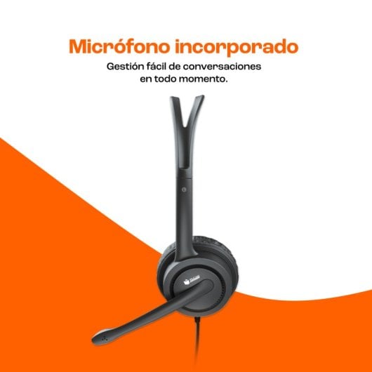 PcCom Essential Auriculares de Oficina con Micrófono Negros