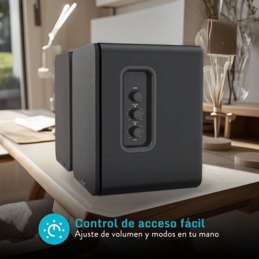 Nilait Hiphoniq Altavoces Bluetooth Madera 80W Negros