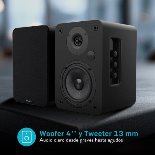 Nilait Hiphoniq Altavoces Bluetooth Madera 80W Negros