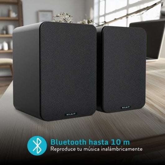 Nilait Hiphoniq Altavoces Bluetooth Madera 80W Negros