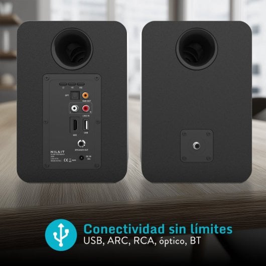 Nilait Hiphoniq Altavoces Bluetooth Madera 80W Negros