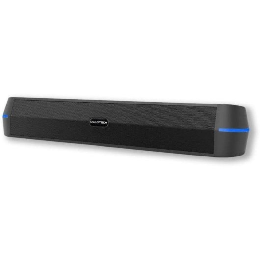 Barra de Som Owlotech DeskSound 2.0 20W Bluetooth USB AUX-In RGB Preta