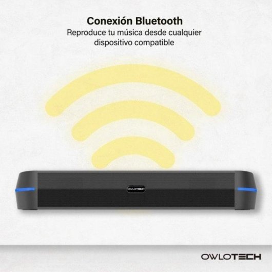 Barra de Som Owlotech DeskSound 2.0 20W Bluetooth USB AUX-In RGB Preta