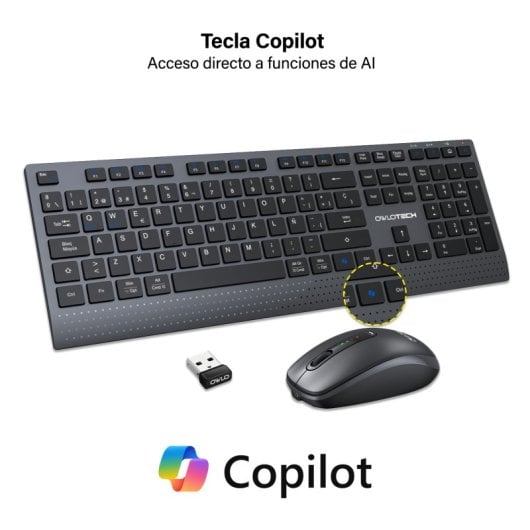 Owlotech MK700 Combo Teclado y Ratón Low Profile Dark Grey
