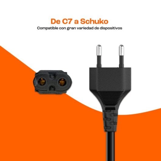 Cabo de Alimentação PCCOM Essential C7/Schuko 1.8M Preto 250V 2.5A Universal