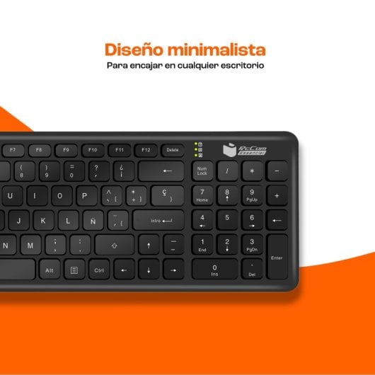 Tastiera wireless a basso profilo PcCom Essential Combo MK20 + mouse con Copilot nero