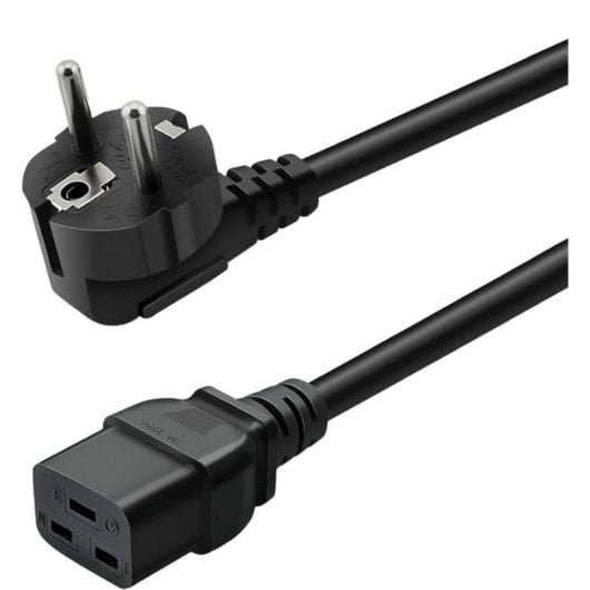 Cabo Alimentação IEC 320 C19 a CEE 7/7 Schuko 1.8m 16A Preto